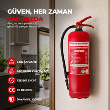 6 Kg ABC KKT Yangın Tüpü, TSE 862 EN 3-7, CE ve ISO 9001:2000 Belgelerine Sahip Tek Resmi Belgeli Araç, Ev ve İşyeri Yangın Söndürme Tüpü “4 Yıl SKT’ye Sahip”