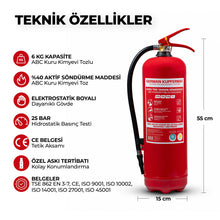 6 Kg ABC KKT Yangın Tüpü, TSE 862 EN 3-7, CE ve ISO 9001:2000 Belgelerine Sahip Tek Resmi Belgeli Araç, Ev ve İşyeri Yangın Söndürme Tüpü “4 Yıl SKT’ye Sahip”