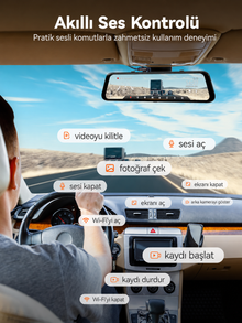 G850 PRO  64 GB 4K ADAS BSD WiFi GPS Özellikli Ayna Araç Kamerası