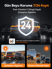 G900 Tripro 3 Kanallı 4K 256 GB Kartlı Ayna Araç Kamerası