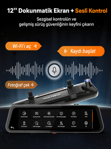 G900 Tripro 3 Kanallı 4K 256 GB Kartlı Ayna Araç Kamerası