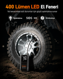 2'si 1 Arada 4000A Akü Takviye Cihazı ve 160 PSI Lastik Şişirici Kompresör