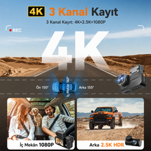X5 3 Kanal STARVIS 2  4K HDR Araç Kamerası