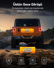 i17 4K 3 Kanallı WiFi GPS Araç Kamerası 64 GB Kartlı