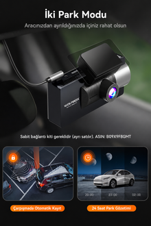 i17 4K 3 Kanallı WiFi GPS Araç Kamerası 64 GB Kartlı