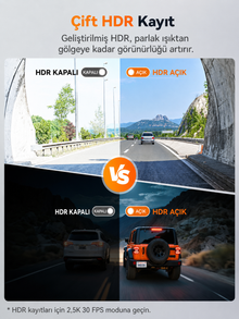 X3 2.5K 60FPS STARVIS 2 WiFi GPS Özellikli Araç Kamerası