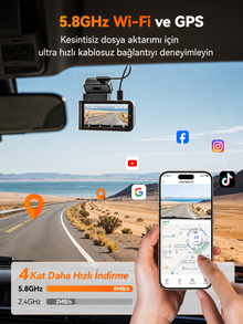 X3 2.5K 60FPS STARVIS 2 WiFi GPS Özellikli Araç Kamerası