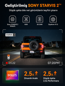 X3 2.5K 60FPS STARVIS 2 WiFi GPS Özellikli Araç Kamerası