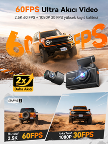 X3 2.5K 60FPS STARVIS 2 WiFi GPS Özellikli Araç Kamerası
