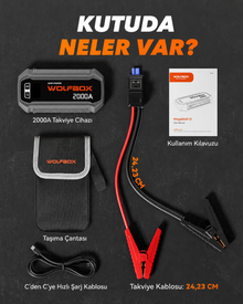 2000A Akü Takviye Cihazı ve Powerbank 12V Marş Yardım Seti