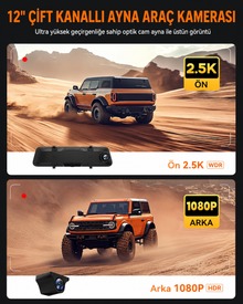 G840H 12 İnç 2.5K  ADAS BSD WiFi GPS Ayna Araç Kamerası