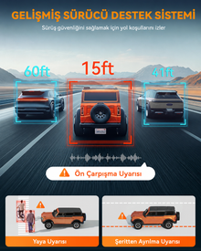 G840H 12 İnç 2.5K  ADAS BSD WiFi GPS Ayna Araç Kamerası