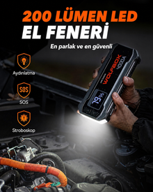 4000A 12V Akü Takviye ve Powerbank Marş Yardım Cihazı