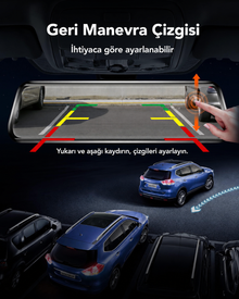 G930 10 İnç WiFi GPS 64 GB Kartlı 4K Ayna Araç Kamerası