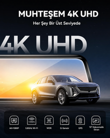 G930 10 İnç WiFi GPS 64 GB Kartlı 4K Ayna Araç Kamerası