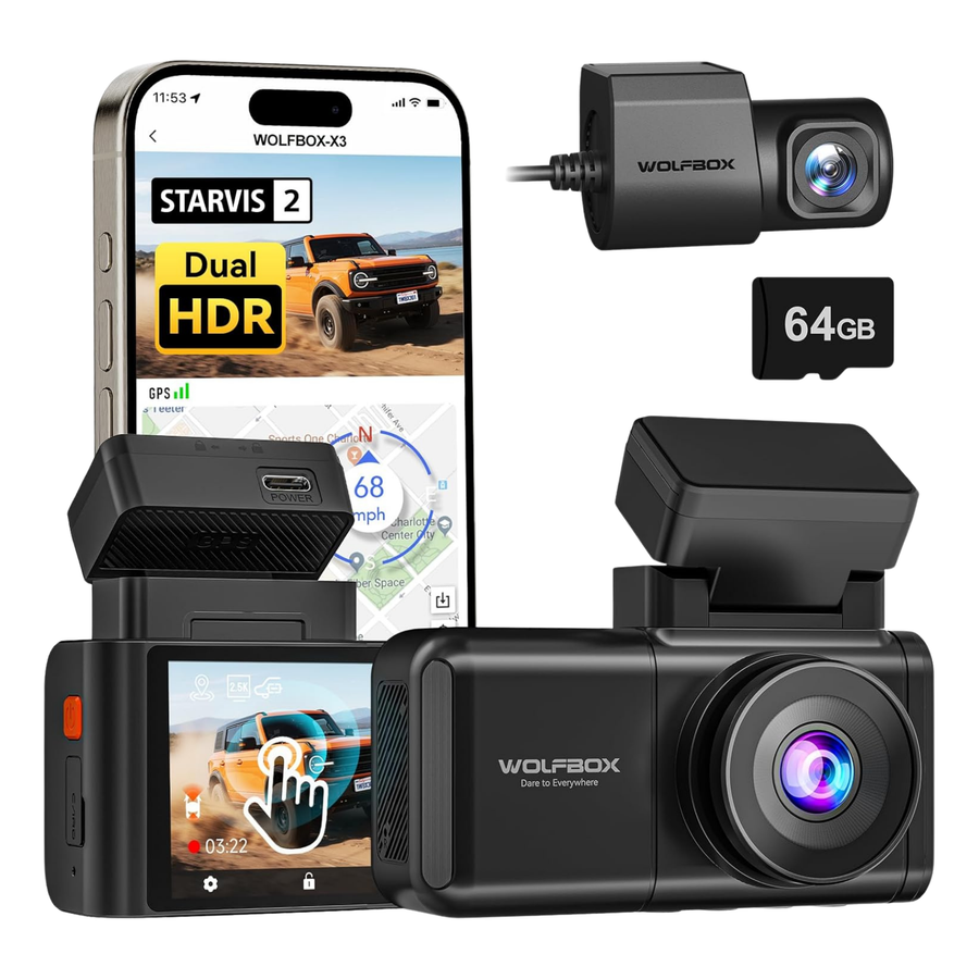 X3 2.5K 60FPS STARVIS 2 WiFi GPS Özellikli Araç Kamerası