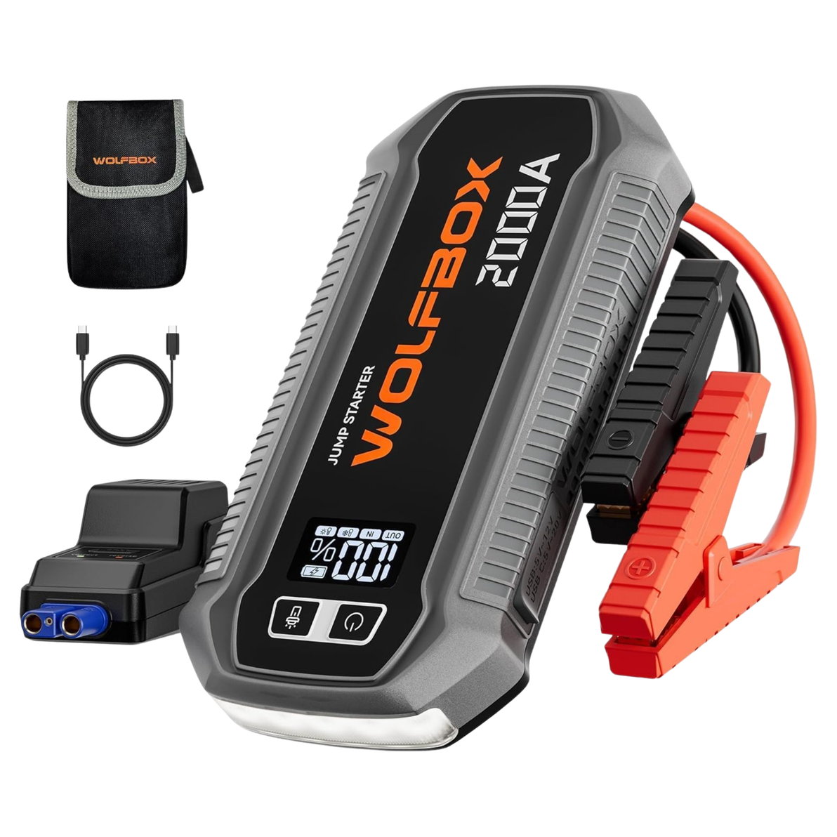 2000A Battery Booster and Powerbank 12V Jump Start Aid Set