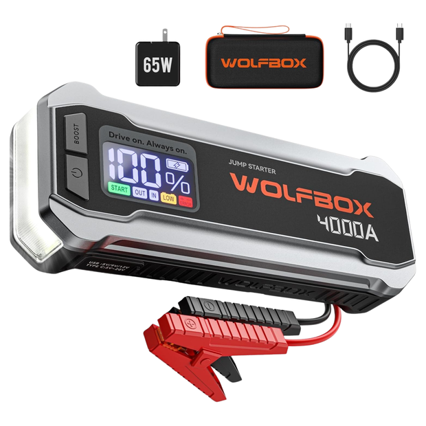 4000A 12V Akü Takviye ve Powerbank Marş Yardım Cihazı