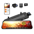 G930 10 İnç WiFi GPS 64 GB Kartlı 4K Ayna Araç Kamerası