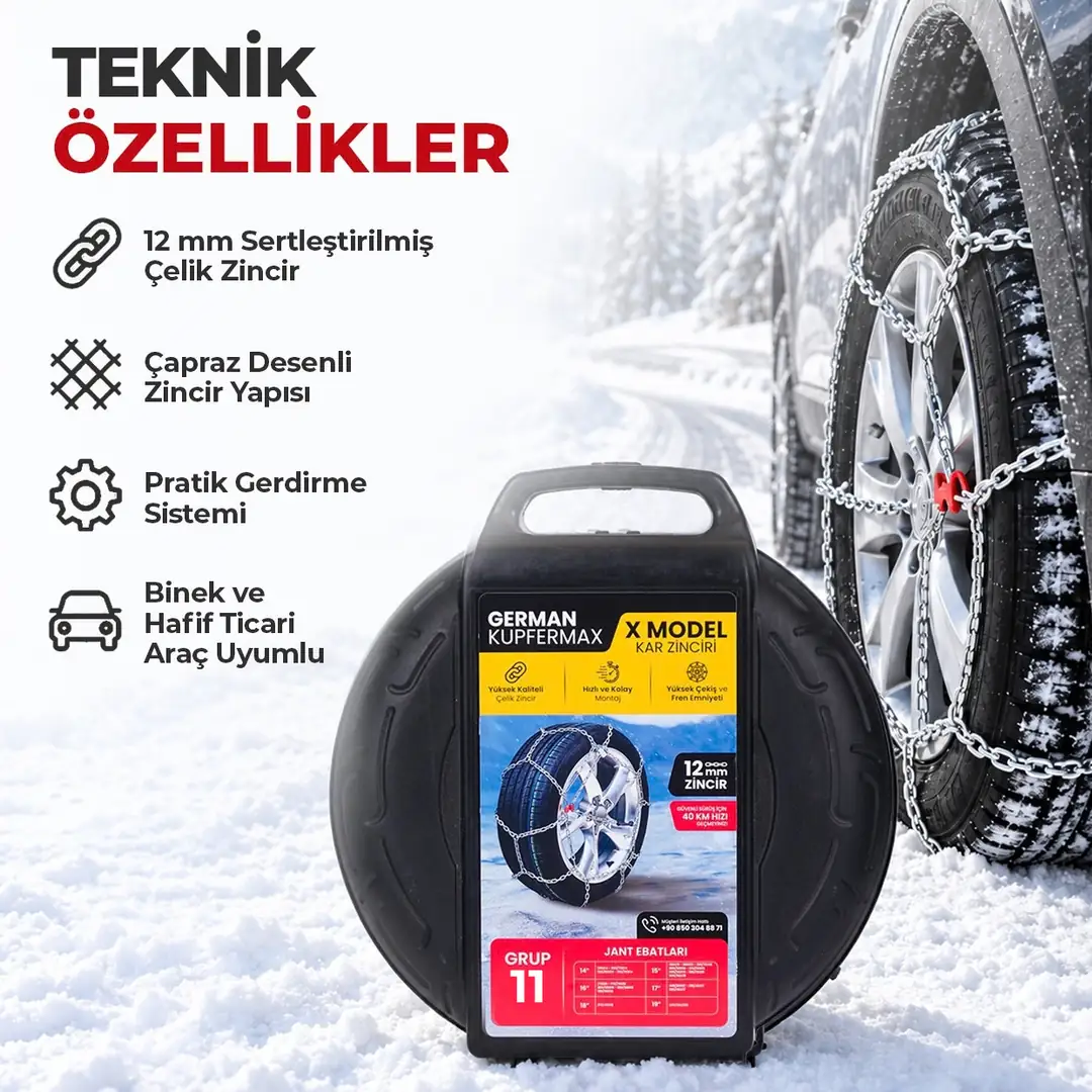 12mm Çelik Kar Zinciri No:11 Binek Hafif Ticari Araç 4