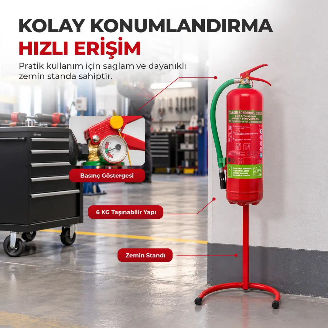 6 Kg Lityum İyon Batarya Pil Akü Yangın Söndürme Jeli F-500 EA ABCD Sınıfı 3