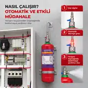 2 Kg Pano İçi Novec 1230 FK-5-1-12 Otomatik Gazlı Yangın Söndürme Sistemi 2