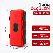 Plastik Yangın Tüpü Dolabı 6 kg ve 9 kg Yangın Söndürücü Uyumlu Çift Kilitli 3