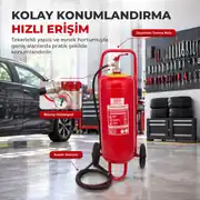 25 Kg Tekerlekli ABC Kuru Kimyevi Tozlu Yangın Söndürücü 3