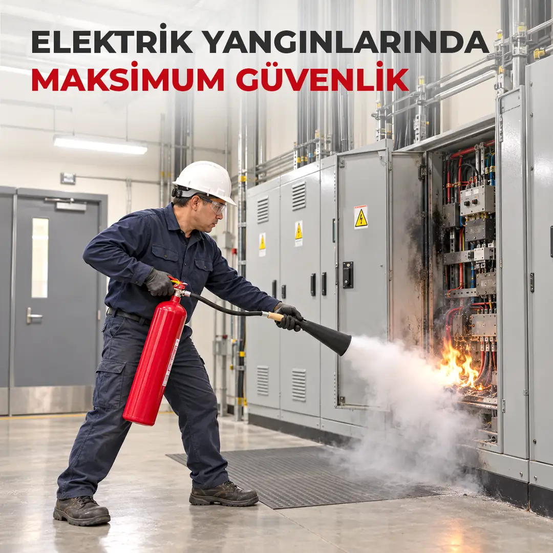 5 Kg CO₂ Karbondioksitli Yangın Söndürücü Standlı Hortumlu 2