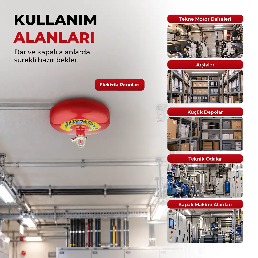 6 Kg Tavan Tipi Sprinkler Yangın Söndürme Sistemi 68°C Toz 3