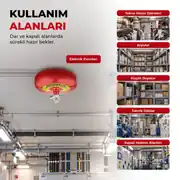 6 Kg Tavan Tipi Sprinkler Yangın Söndürme Sistemi 68°C Toz 3