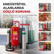 25 LT Tekerlekli Köpüklü Yangın Söndürücü A B Sınıfı 3