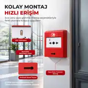Eleks Yangın İhbar Butonu ve Kasası EN54-11 Sertifikalı Alarm 12/24V 3