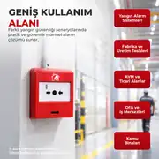Eleks Yangın İhbar Butonu ve Kasası EN54-11 Sertifikalı Alarm 12/24V 4