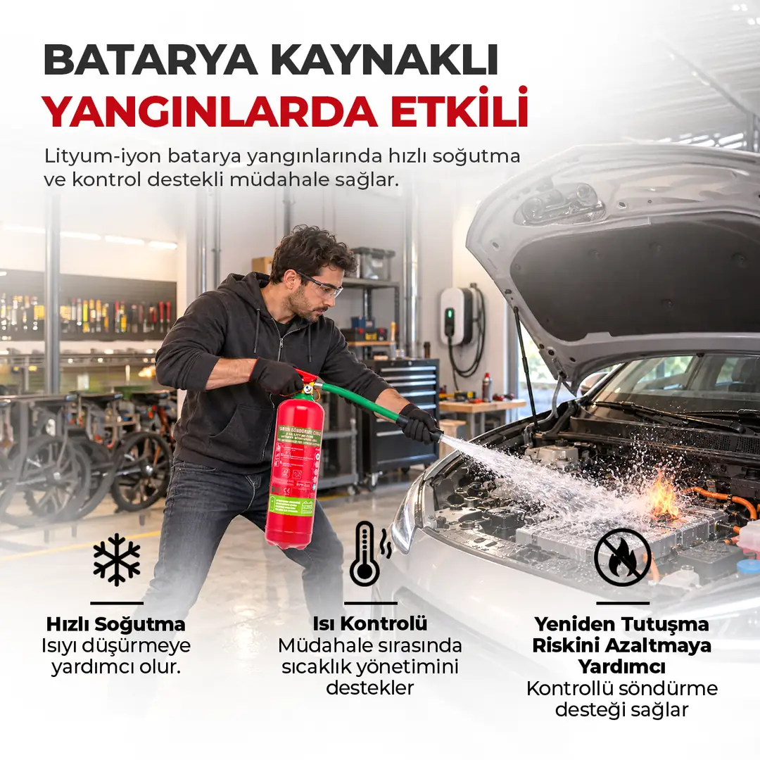 6 Kg Lityum İyon Batarya Pil Akü Yangın Söndürme Jeli F-500 EA ABCD Sınıfı 5