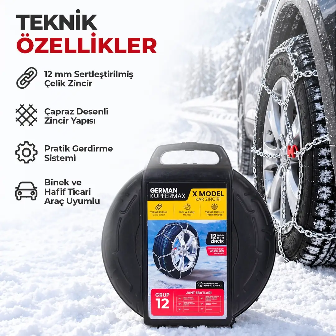 12mm Çelik Kar Zinciri No:12 Binek Hafif Ticari Araç 4