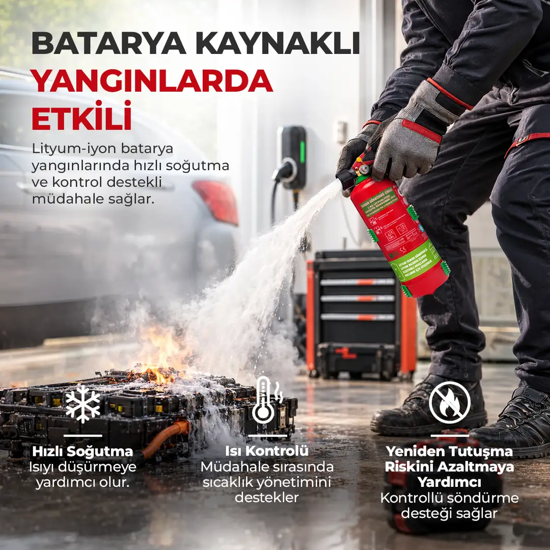2 Kg Lityum İyon Batarya Pil Akü Yangın Söndürme Jeli F-500 EA ABCD Sınıfı 5
