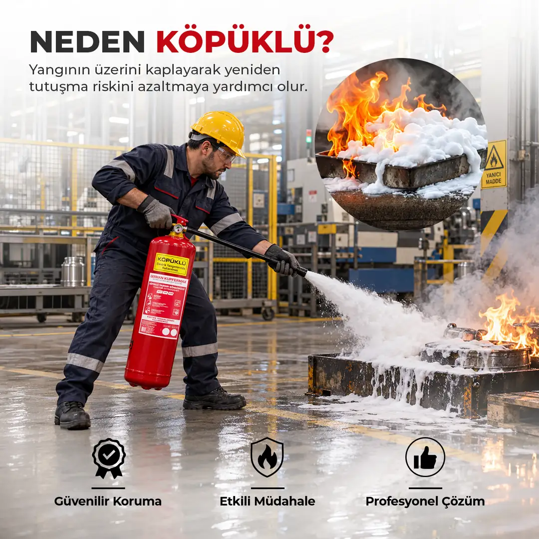 12 L Köpüklü Yangın Söndürme Tüpü Ayaklı Stand A B Sınıfı 2