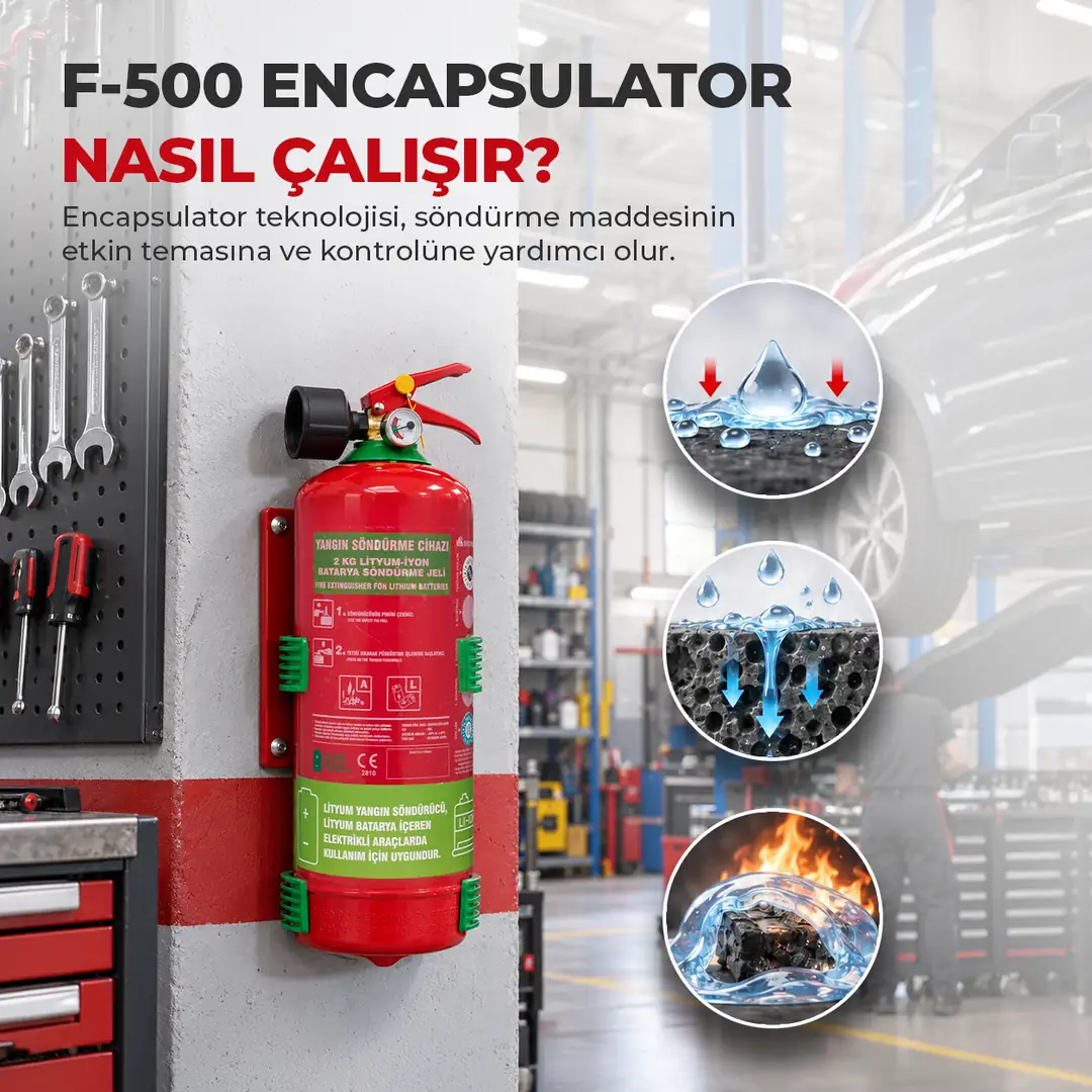2 KG Lityum İyon Batarya Yangın Söndürme Jeli F-500 Encapsulator 7