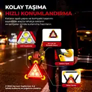 Portatif ,Şarj Edilebilir Üçgen Reflektör LED 5 Mod 3
