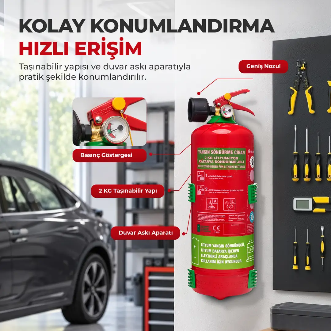 2 Kg Lityum İyon Batarya Pil Akü Yangın Söndürme Jeli F-500 EA ABCD Sınıfı 3
