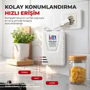 Doğalgaz LPG Gaz Alarm Cihazı Dedektörü Sesli Işıklı Uyarı Kontak Çıkışlı 3