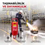 50 LT Tekerlekli Köpüklü Yangın Söndürücü A B Sınıfı 2