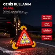 Portatif ,Şarj Edilebilir Üçgen Reflektör LED 5 Mod 4