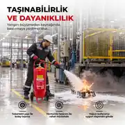 25 LT Tekerlekli Köpüklü Yangın Söndürücü A B Sınıfı 2