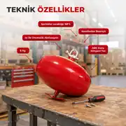 6 Kg Tavan Tipi Sprinkler Yangın Söndürme Sistemi 68°C Toz 4