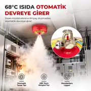 12 Kg Tavan Tipi Sprinkler Yangın Söndürme Sistemi 68°C 2