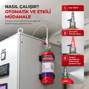 1 Kg Pano İçi Novec 1230 FK-5-1-12 Otomatik Gazlı Yangın Söndürme Sistem 2