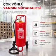 25 Kg Tekerlekli ABC Kuru Kimyevi Tozlu Yangın Söndürücü 4