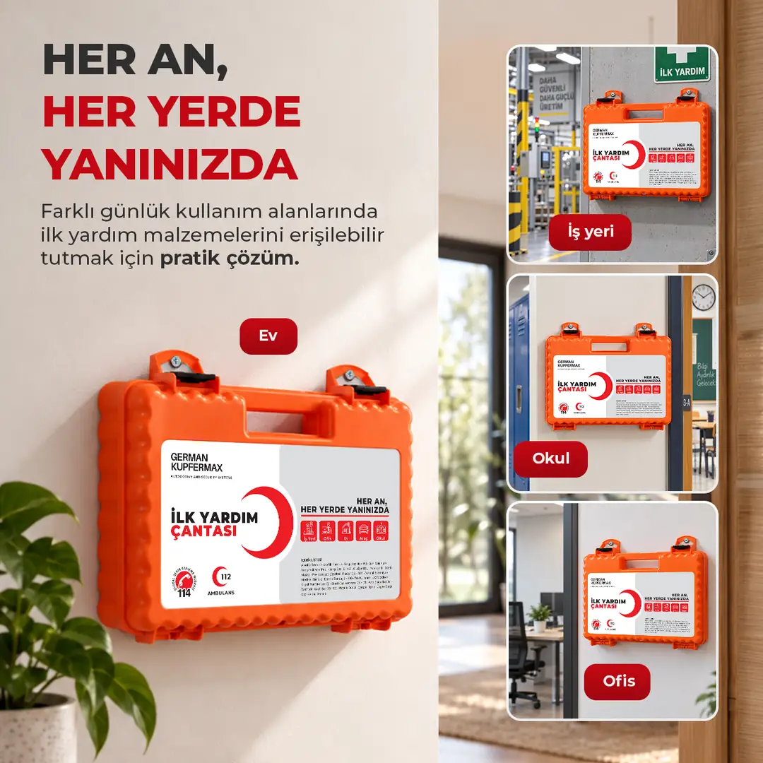 Kapsamlı İlk Yardım Çantası Sert Kutu Ev Araç Ofis Okul 3